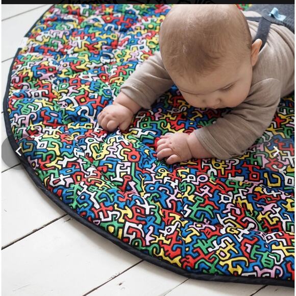 Etta Loves X Keith Haring Organic Cotton Reversible Baby Playmat Modern Art - Picture 1 of 13